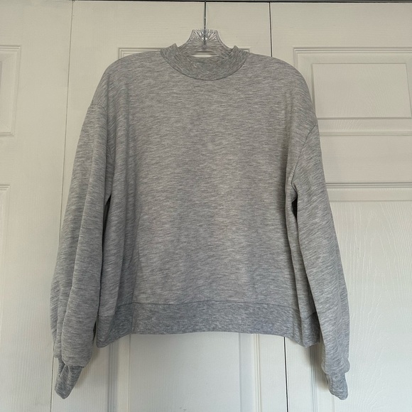 ASOS Tops - ASOS Heather Gray Mock Neck Sweatshirt - Boxy, Oversized - Size S - EUC